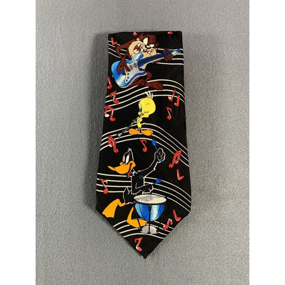Looney Tunes Mania Vintage Silk Tie Musician Taz Tweety Daffy  Sylvester Bugs